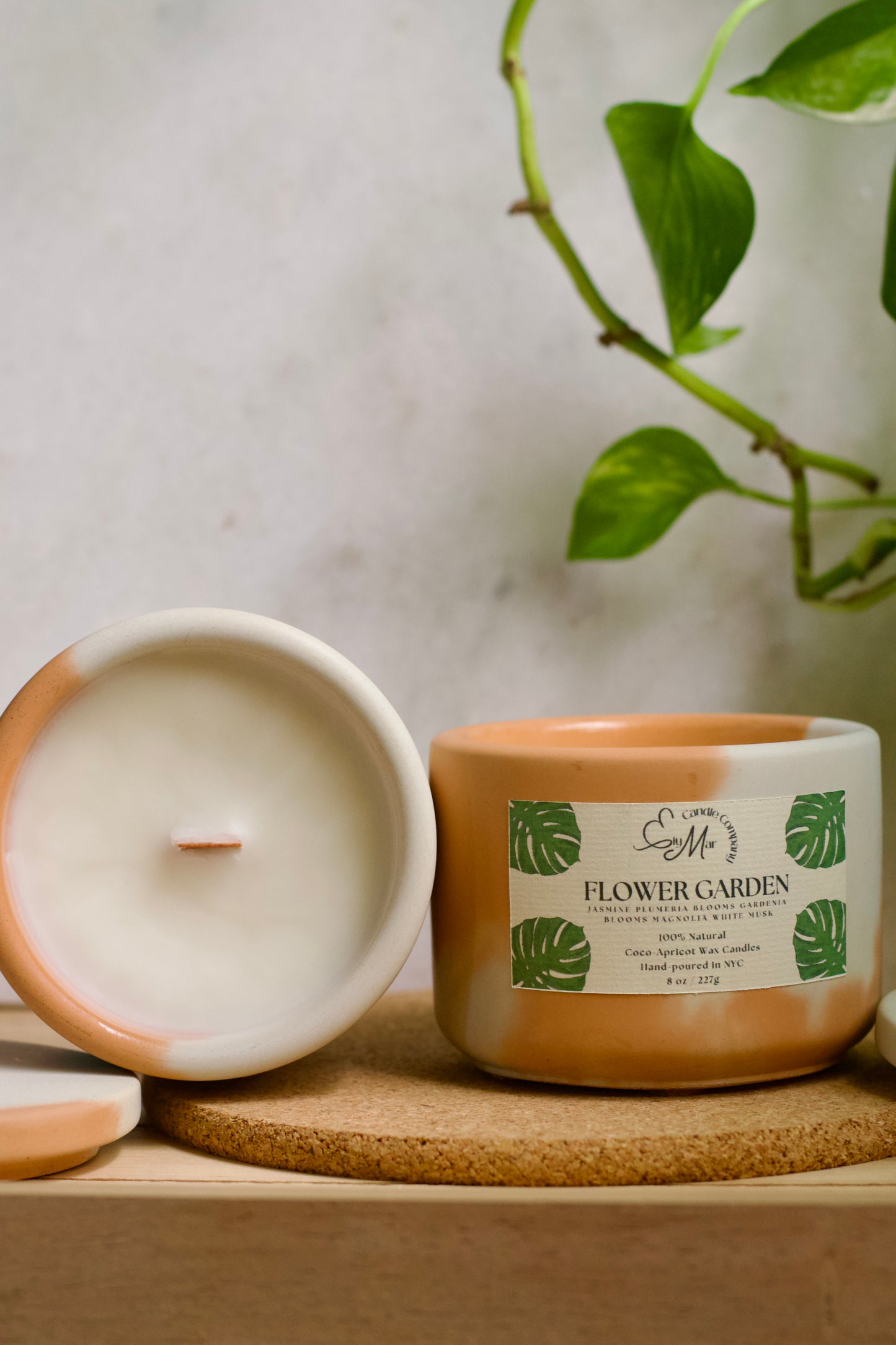 Flower Garden Cement Candle