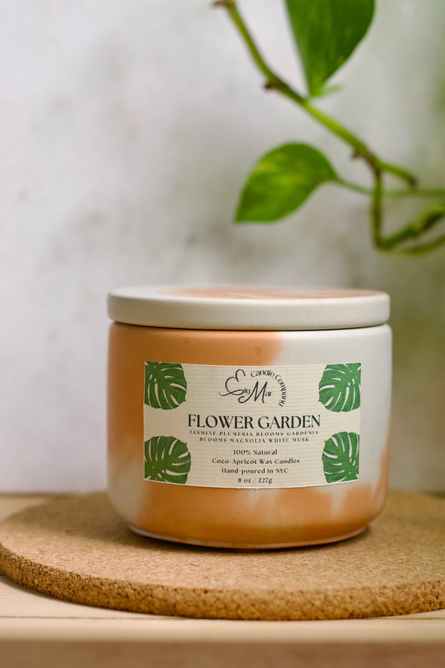 Flower Garden Cement Candle