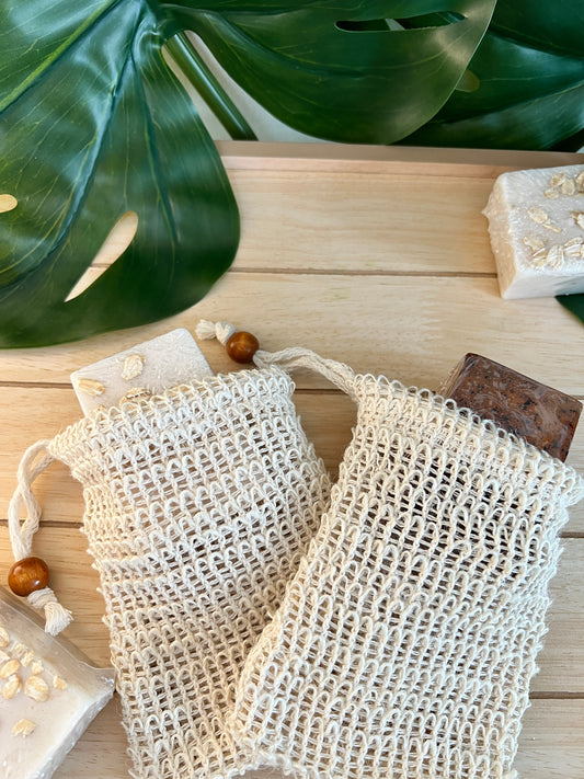 Natural soap exfoliating bags
