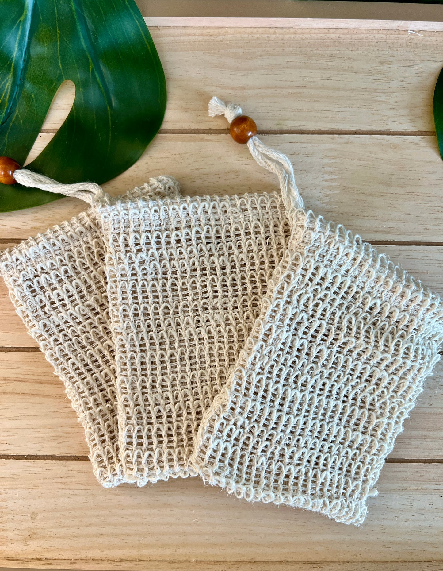 Natural soap exfoliating bags