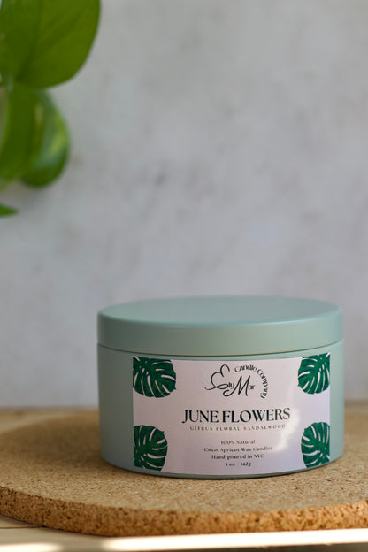 June Flowers Candle Tin