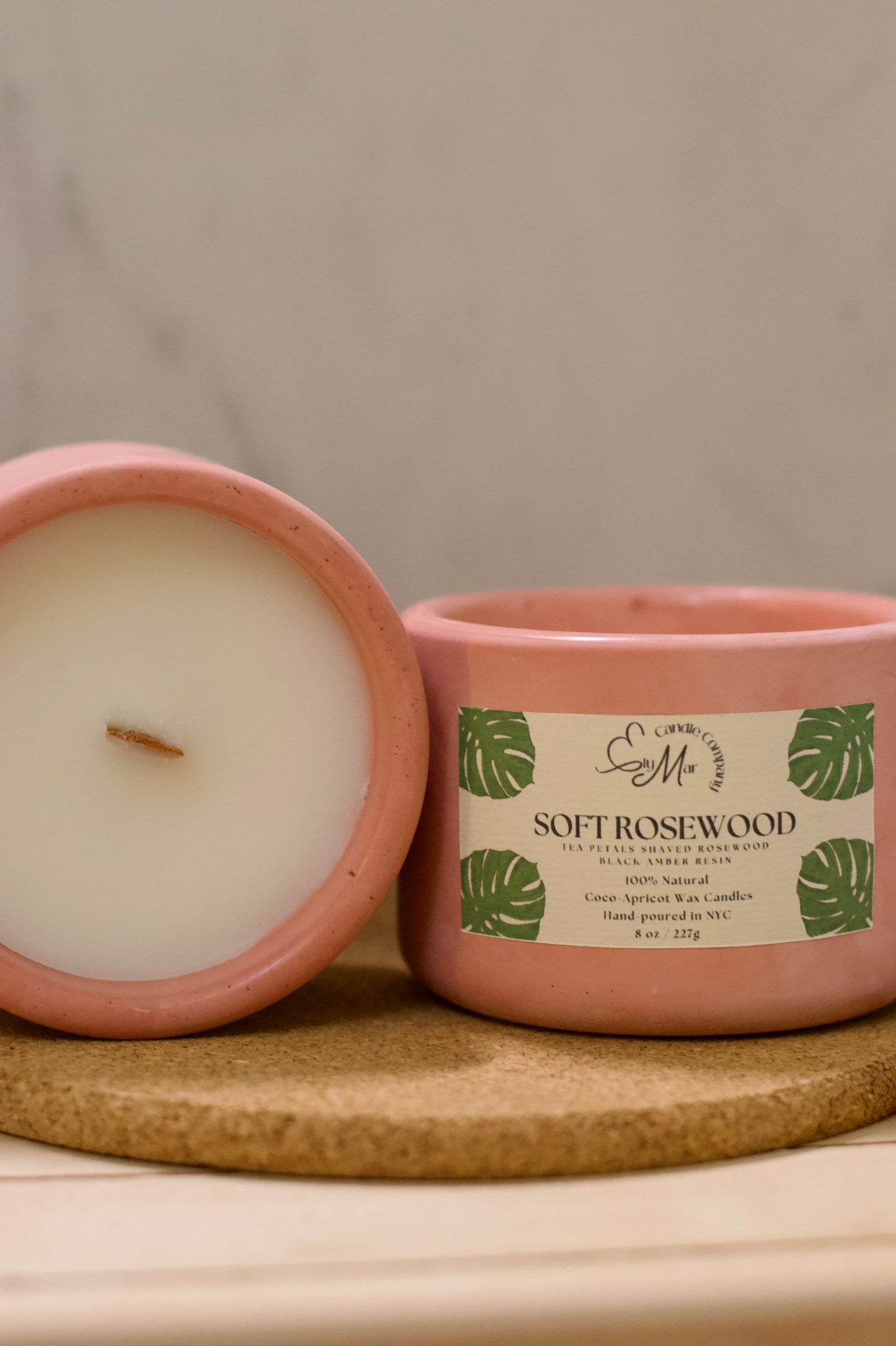 Soft Rosewood Cement Candle