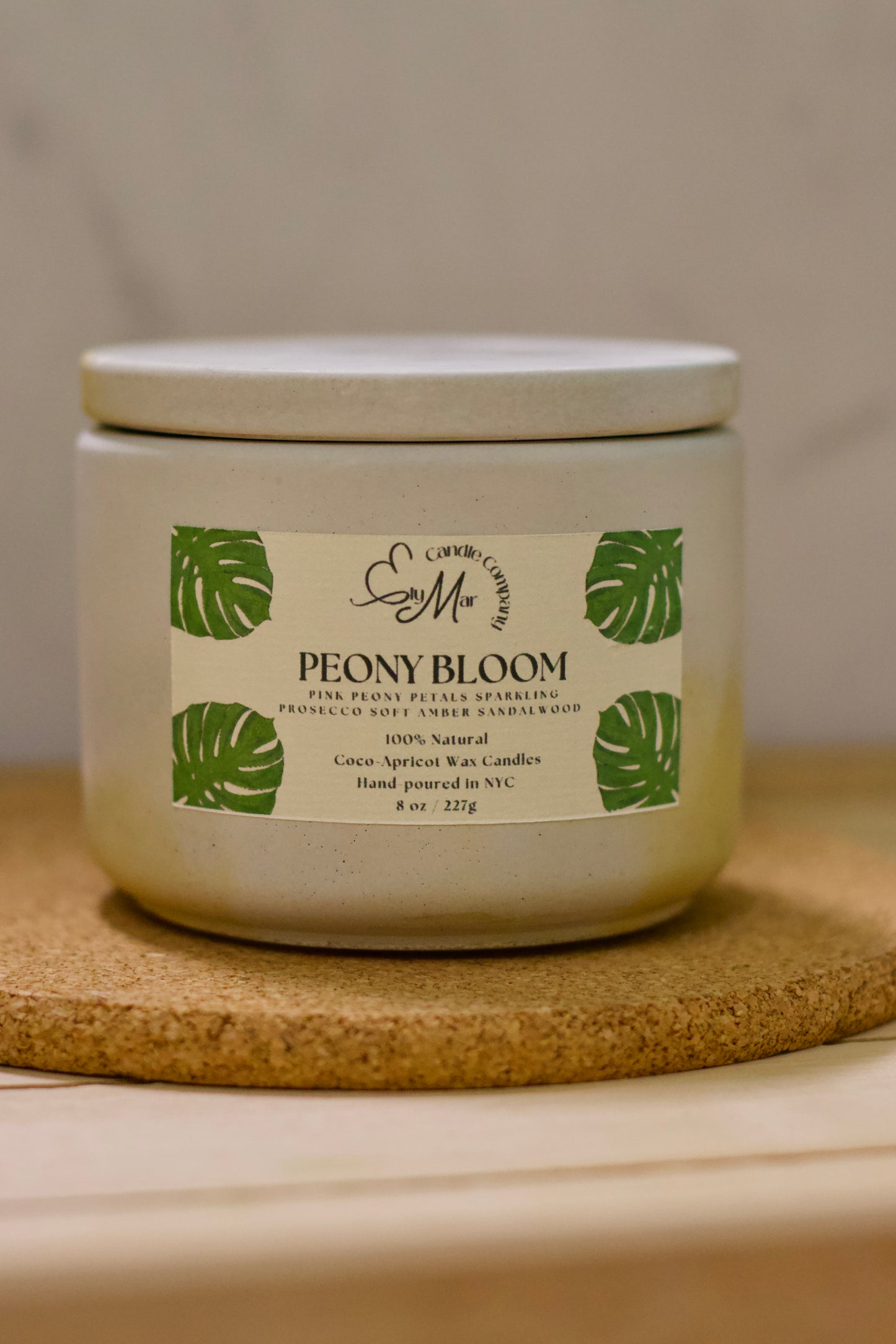 Peony Bloom Cement Candle