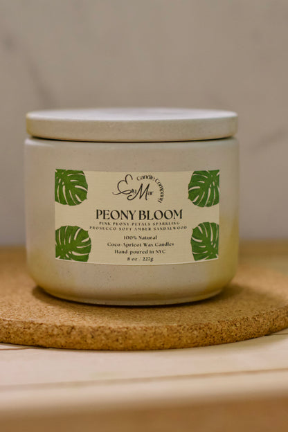 Peony Bloom Cement Candle