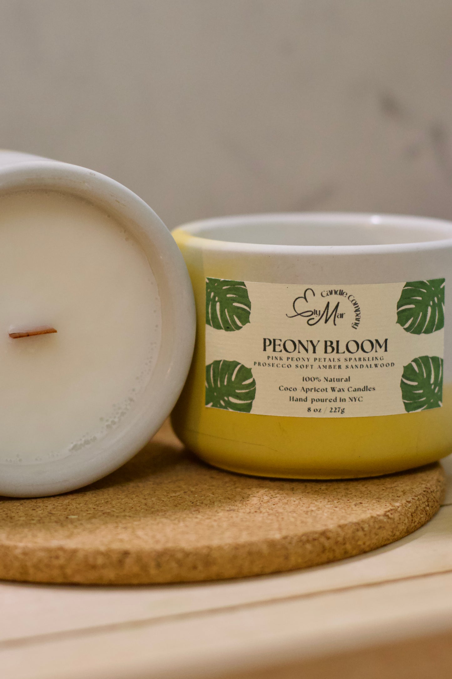 Peony Bloom Cement Candle