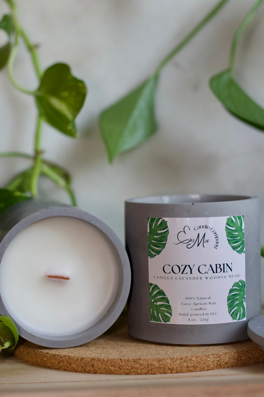 Cozy Cabin Cement Candle – elymar candle company